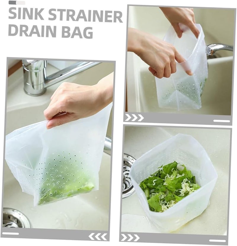 90 قطعة من أكياس تصفية حوض المطبخ القائمة بذاتها، أكياس نفايات قابلة للتخلص، أكياس تصريف مصفاة، بلاستيك سميك - Image 2